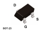 Transistor Mosfet canal P 50V 130mA